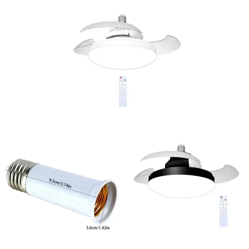  E27 Ceiling Garage Light Efficient Ceiling Fan 48W Practical LED Bulb Fan ABS Texture Suitable for Warehouse Workshop