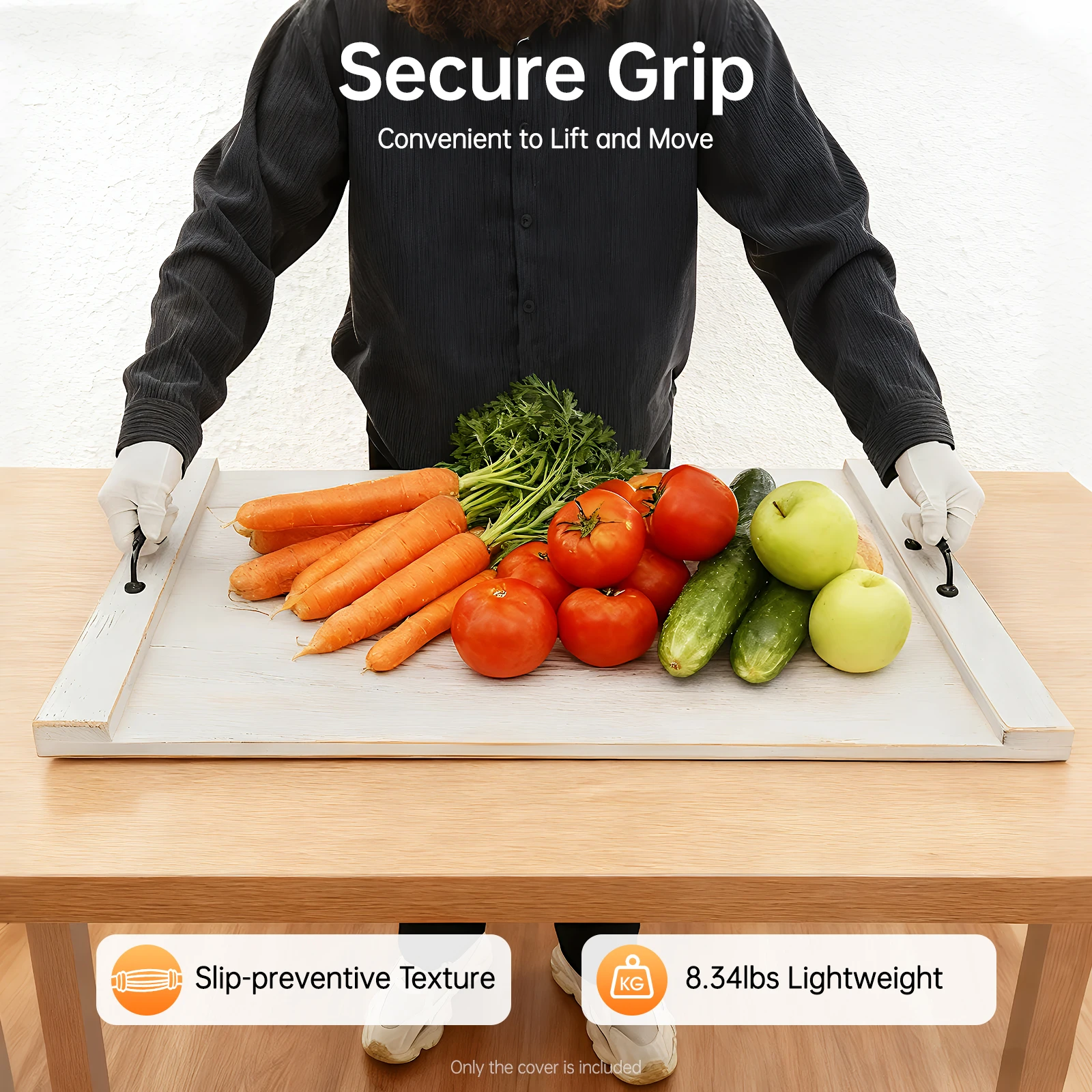 

Верхняя крышка плиты, защитная разделочная доска для горелки 55x77 см с ручками, белая крышка кухонной стойки и сервировочный поднос