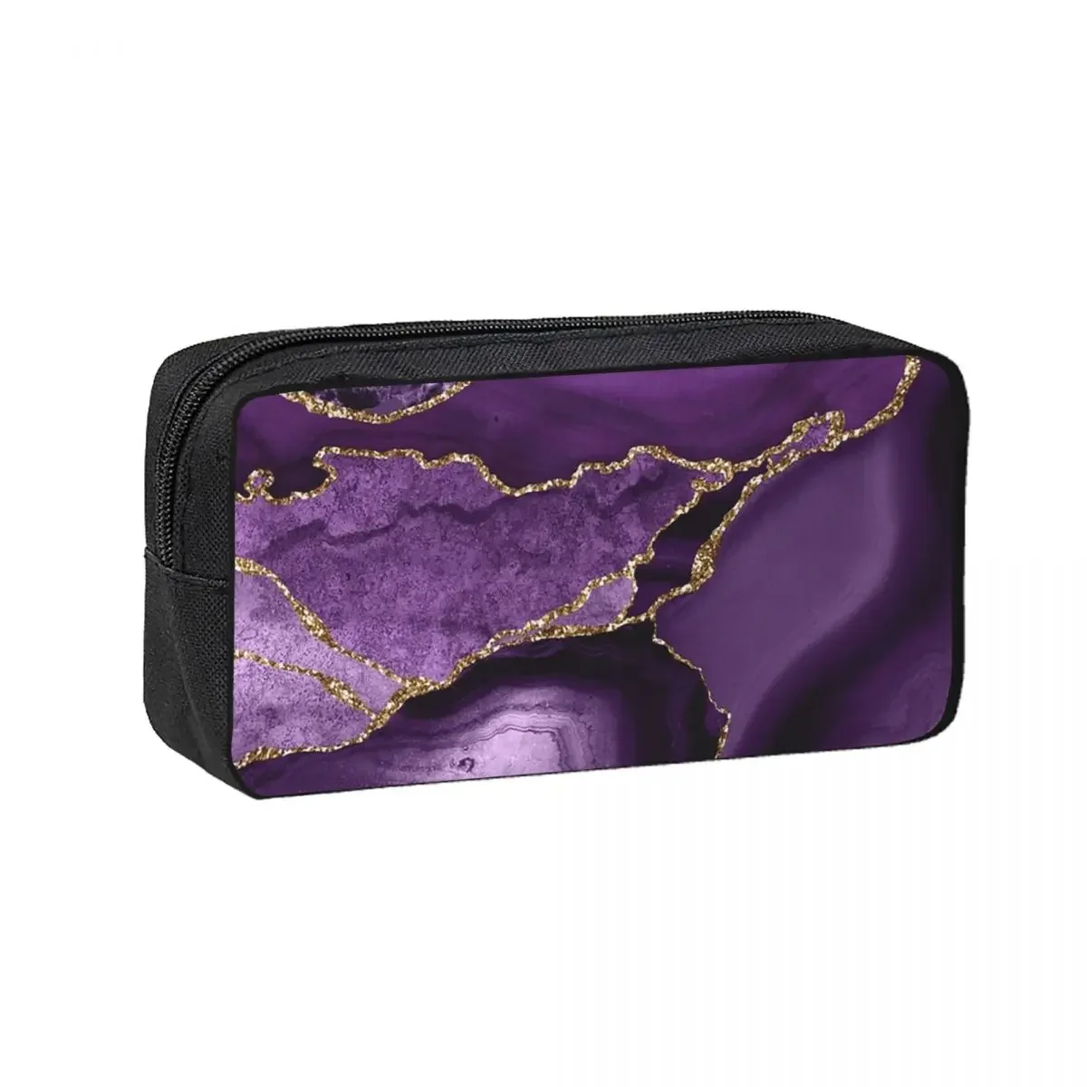 Purple Faux Marble Abstract Landscap Pencil Cases for Student School Pen Box Pencil Bag Large Storage Pencil Pouch Pen Holder