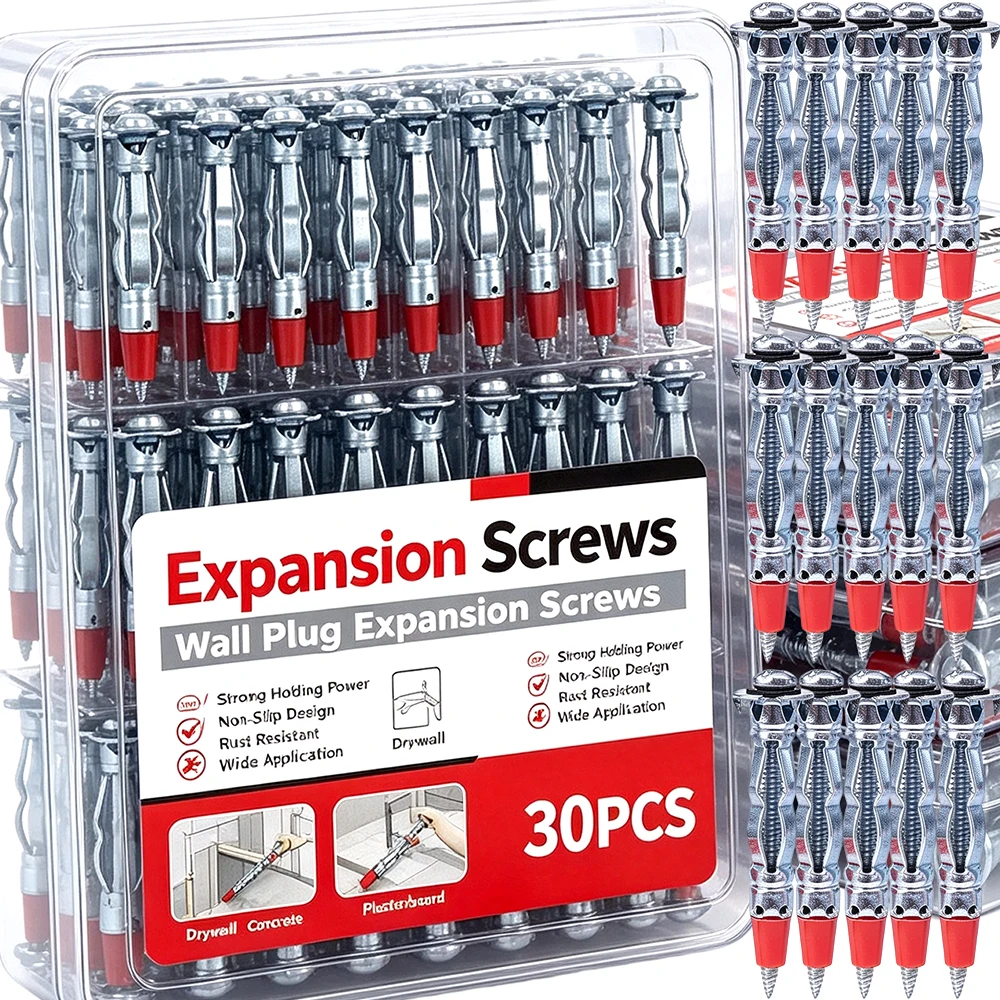 35/46/59mm Expansion Rivets Cross Screws Galvanized Steel Red Pointed Hollow Driven Anchor Metal Fasteners Woodworking Bolt Sets