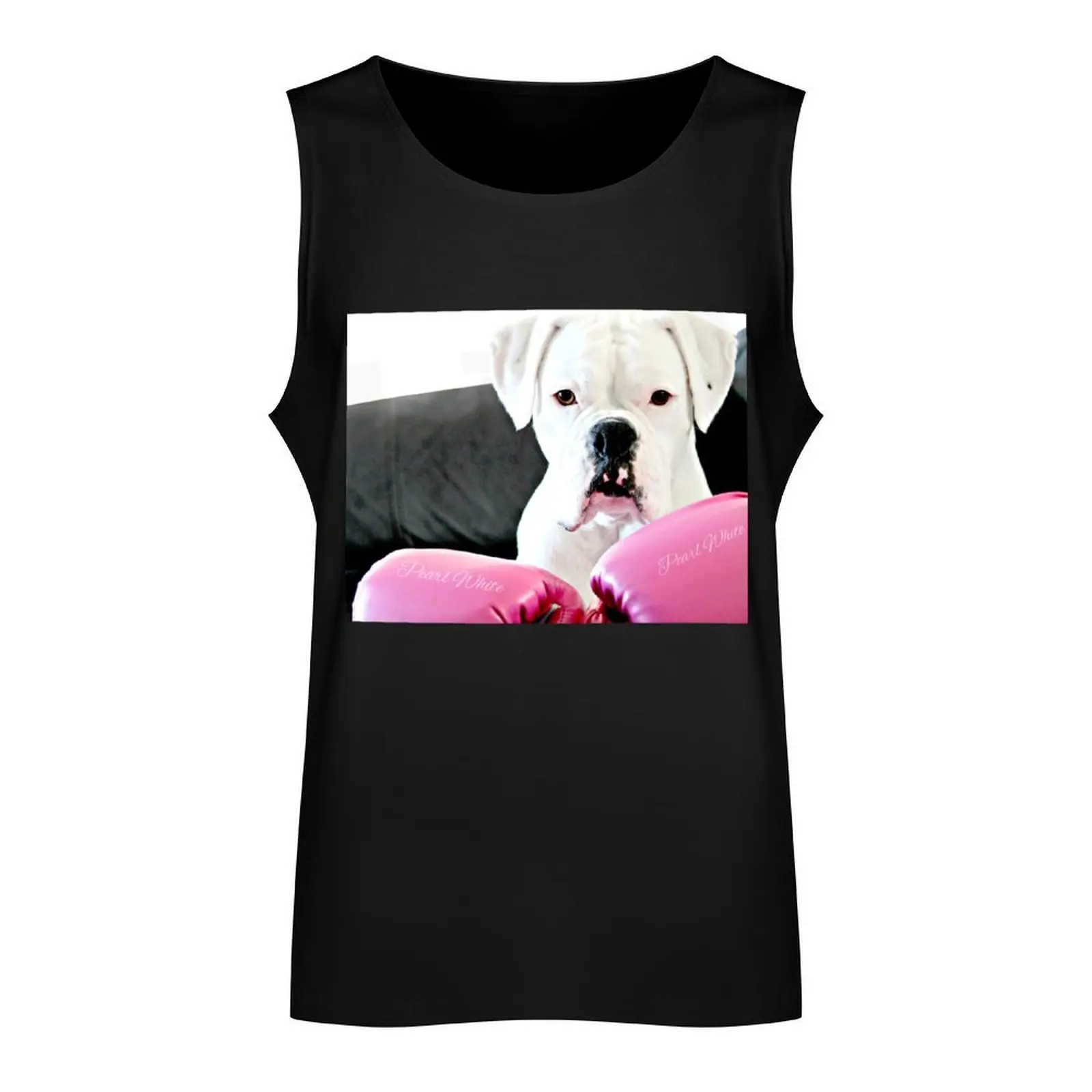 White Boxer Love Collection Tank Top sleeveless gym shirts male Top