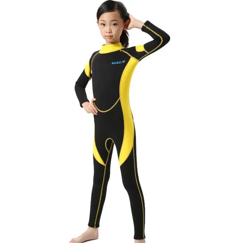 Trajes de neopreno de 2,5 MM, trajes de baño para niños, trajes de buceo de manga larga para niños y niñas, surf, protectores contra sarpullidos,