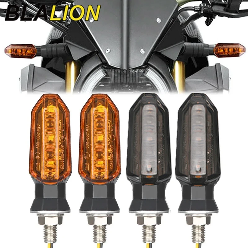 BLALION 2PCS Motorcycle Turn Signal LED Headlight Amber Flashing Light Blinker 12V 3 LED Waterproof Tail Light for ATV UTV Scoot