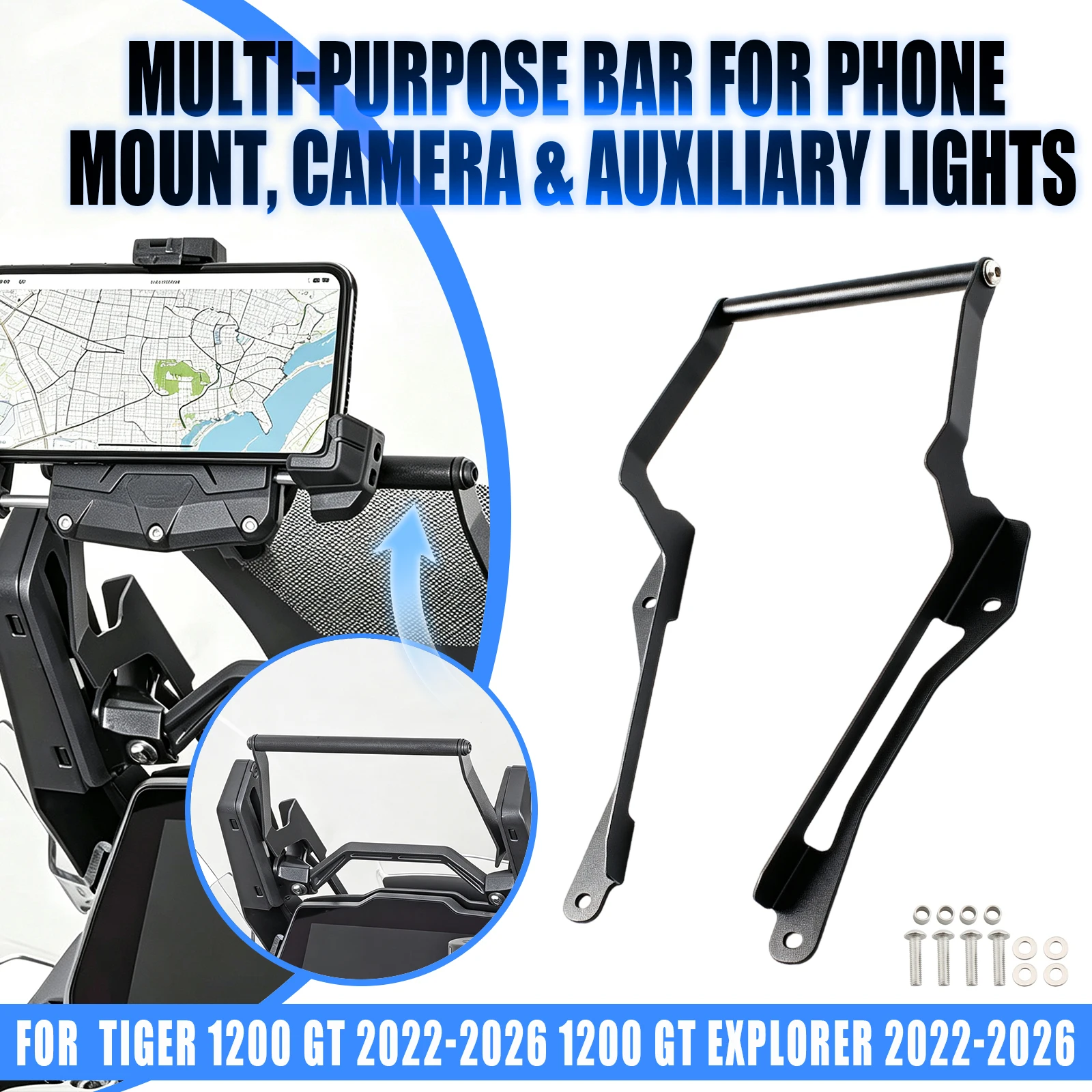 For Triumph Tiger 1200 GT Explorer 2022 2023 2024 2025 2026 Motorcycle GPS Navigation Bracket Phone Holder Mobile Stand Support