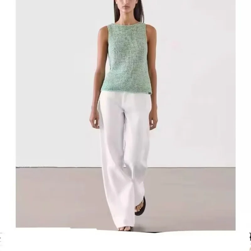 

Осенний новый простой зеленый мятно-зеленый женский модный и универсальный повседневный топ с круглым вырезом