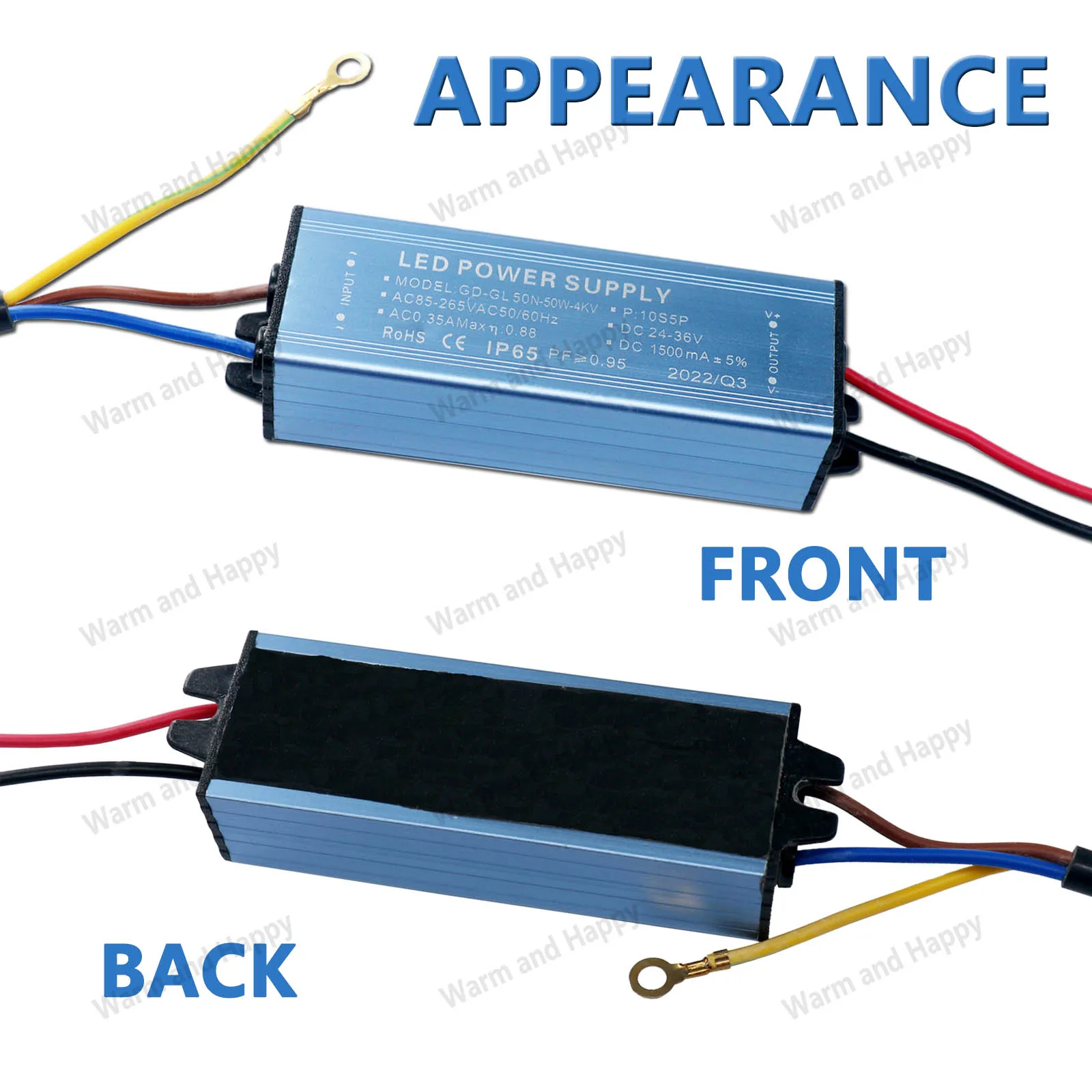 LED Waterproof Isolation Driver 50W AC85-265V Power Supply Constant Current Voltage DC24-34V LED Lighting Transformer DIY