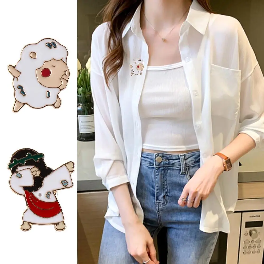 Little Sheep Jesus Messiah Brooches Interest Originality Shirt Lapel Pins Swag Dancing Happy Christian Faith Icon Badge