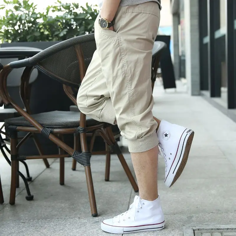 Pure Cotton Thin Men's Cropped Pants Men's Casual Pants Mid-pants 7-point Pants Harem Pants Sports Pants Men