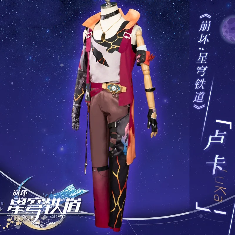 Game Honkai Star Rail Luka Cosplay Costume Wig Uniform Necklace Underworld Belobog Wildfire Boxer Halloween Party Outfit for Men