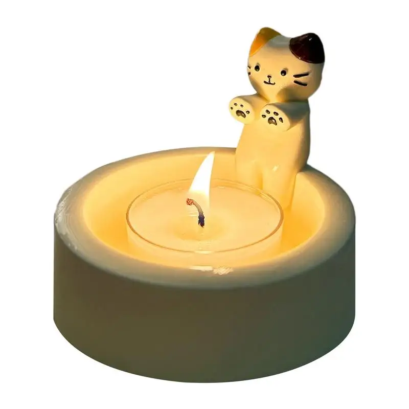 Kitten Candle Holder Handmade Cute Grilled Cat Aromatherapy Candle Holder Desktop Decorative Ornaments dropshipping