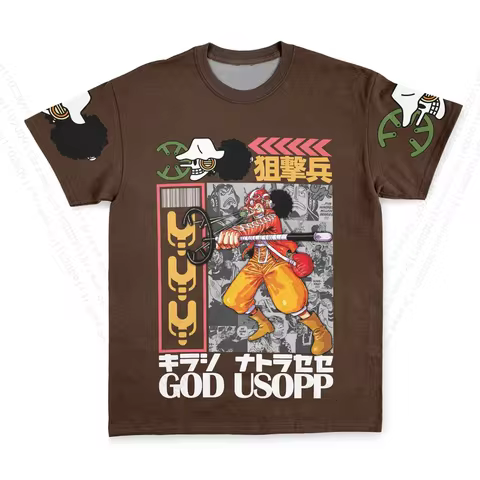 Usopp One Piece Streetwear T-Shirt Cosplay Y2k Fashion Trends Men's Hip hop Harajuku Tees Boy Casual Cartoon Print Short Sleeve