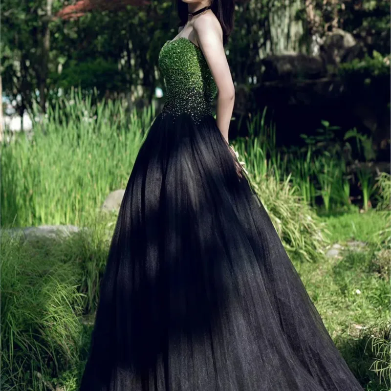 Bankett Klavier Performance Kleid Top Pailletten Gradient Kunst Test