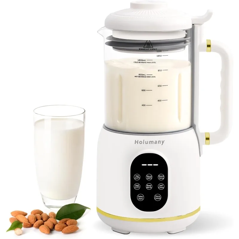 Nut Milk Maker, 35oz Automatic Soy Milk Maker for Homemade Almond, Oat, Soy Milk, Plant-Based Milk and Non-Dairy Beverages,