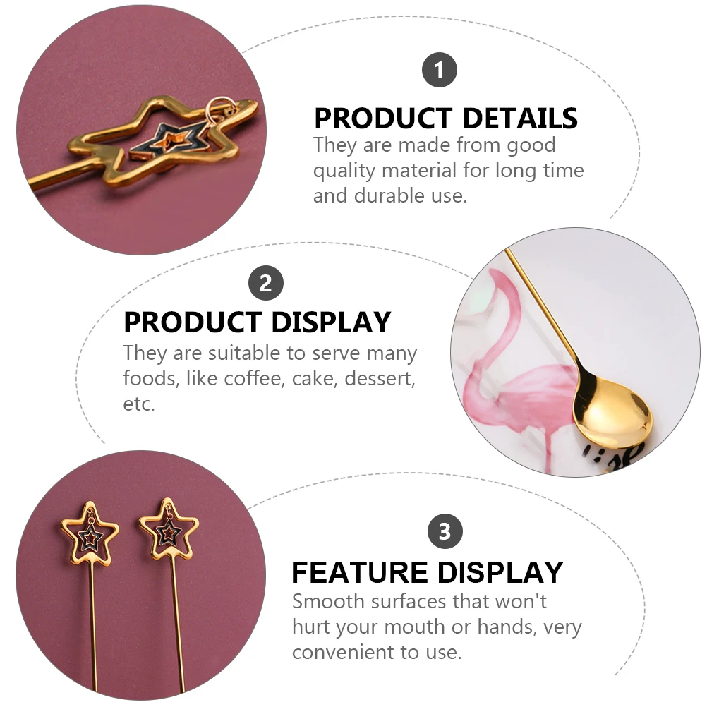 

6Pcs Stainless Steel Coffee Spoon Set Boxed Mixing Dessert Ice Cream Scoop Stirring Spoons Boxed Coffee Spoon