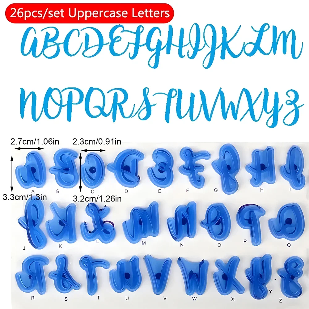 الأبجدية عدد كعكة ختم متعة العلوي السفلي مجموعة شخصية خاصة كوكي السكر فندان الخبز العفن أدوات تزيين الكعكة #6