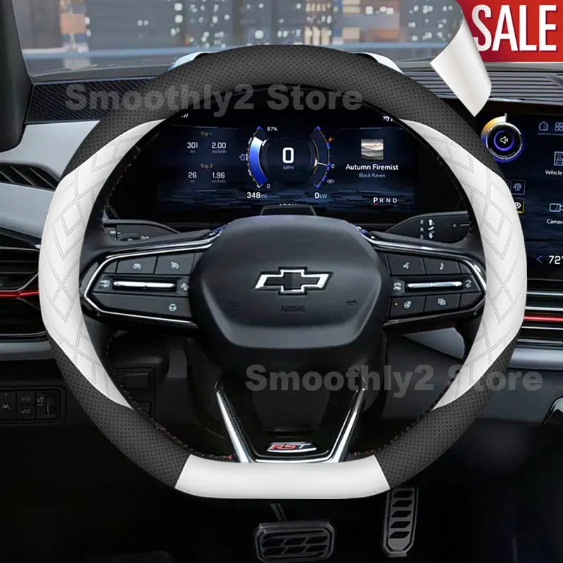 Leather Car Steering Wheel Cover For Chevrolet Trax Tracker 2024 2025 2026 Non-slip Steering Cover Interior Accessories
