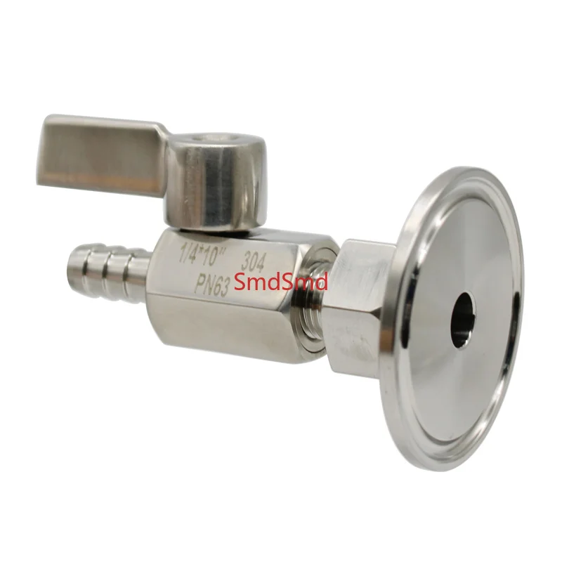 MINI Ball Valve Stainless Steel Handle 7mm 10mm 8mm 12mm Hose Barb Adapter To Tri Clamp 1