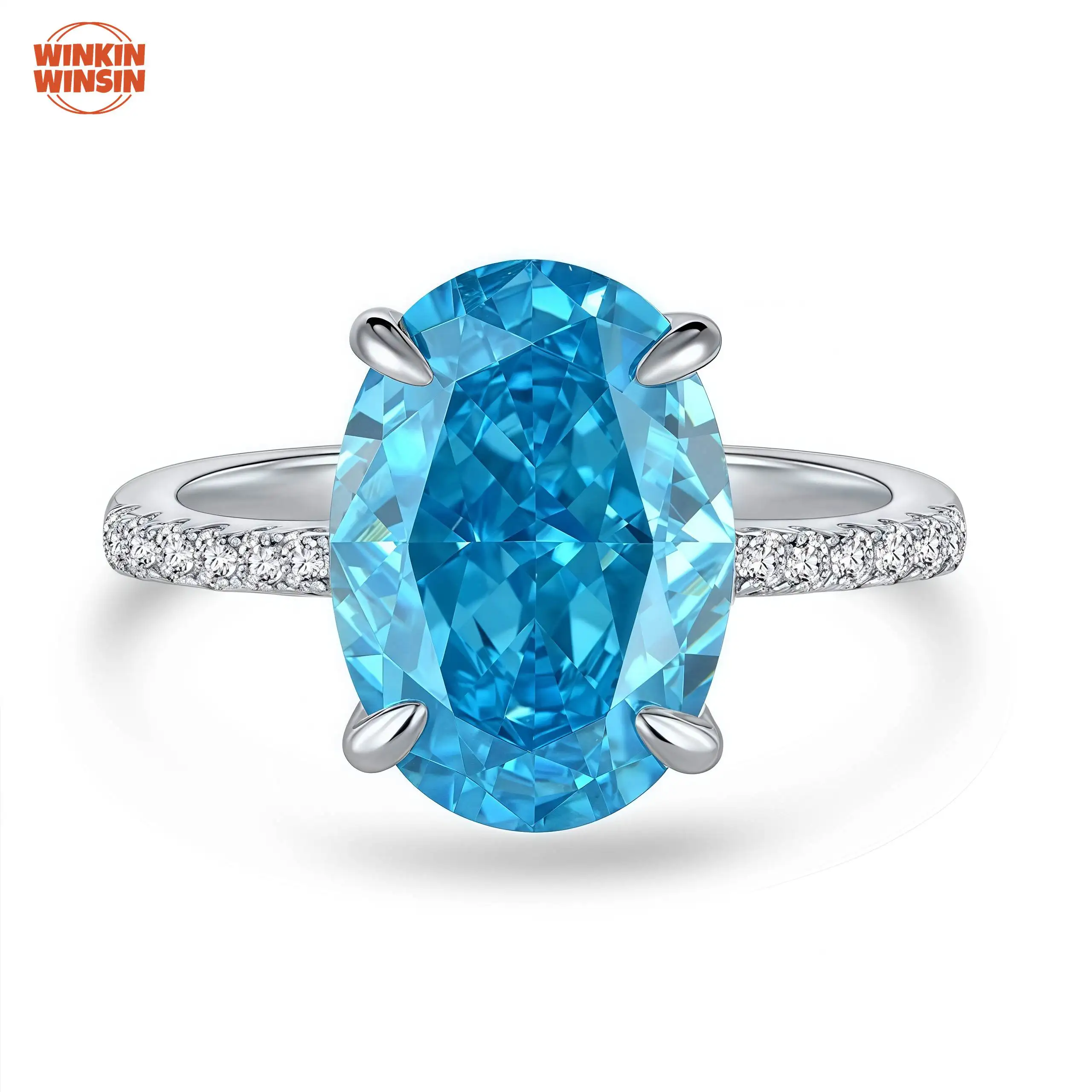 

Winkin Winsin 4 Carat Pigeon Egg Lab Grown Gemstones High Carbon Diamond Ring S925 925 Sterling Silver Ring Jewelry
