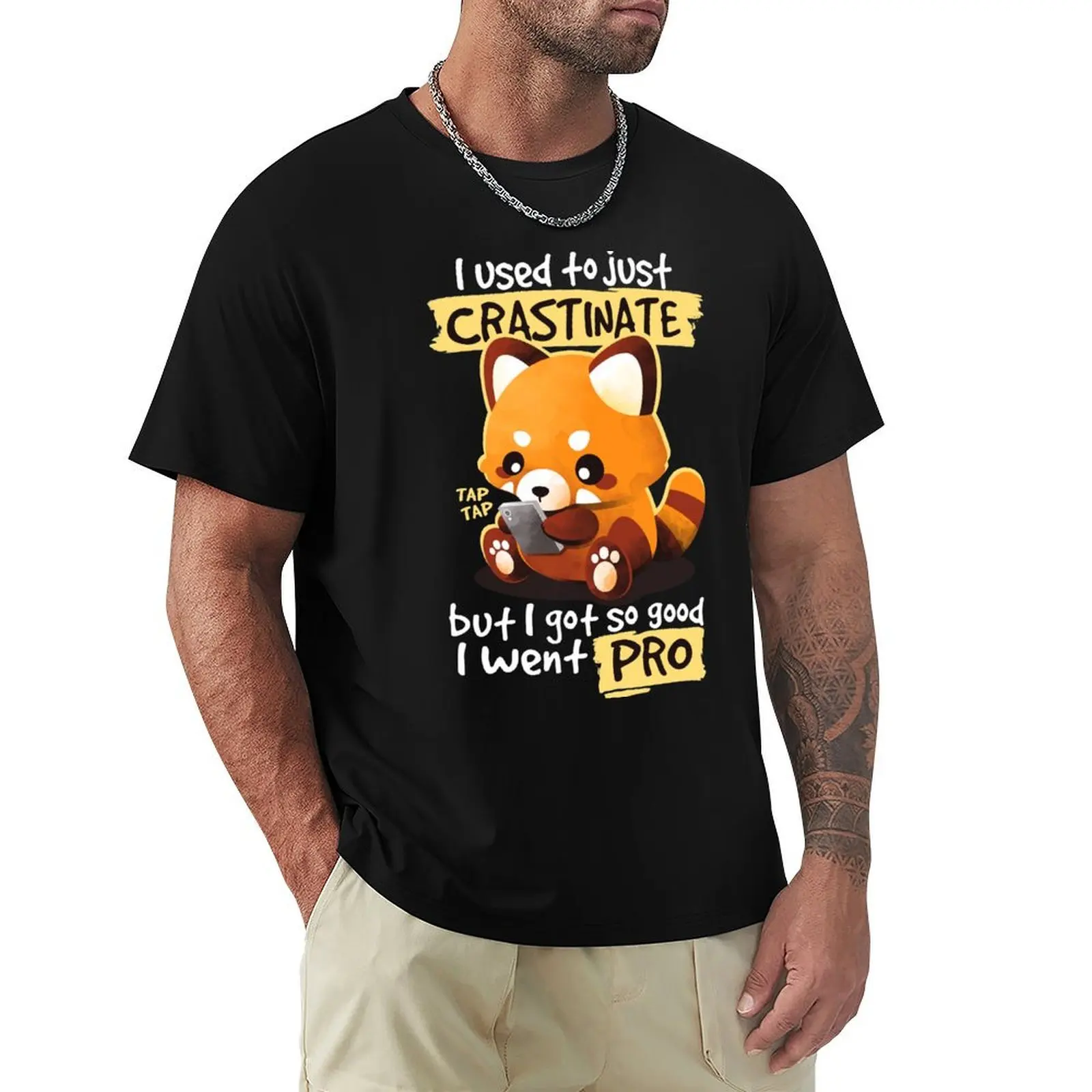 Procrastinator red panda T-Shirt Casual Fashion Print Tee Top