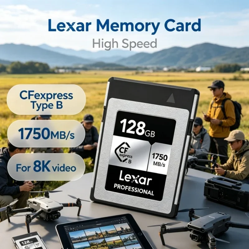 Lexar CFexpress Type B Memory Card CF express Type B Card 512GB Storage Card Read 1750MB/s 128GB 256GB For Cinema Camera