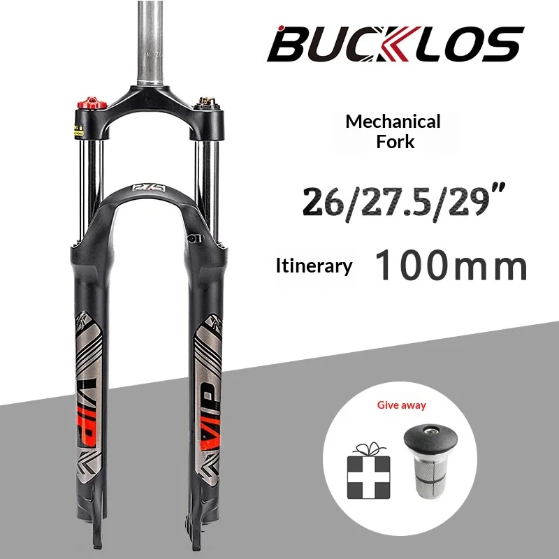 

Pas Mountain Bike Suspension Fork 26 27.5 29 Inch Straight Tube Mechanical Disc Brake Shoulder Lockout Preload Adjustment