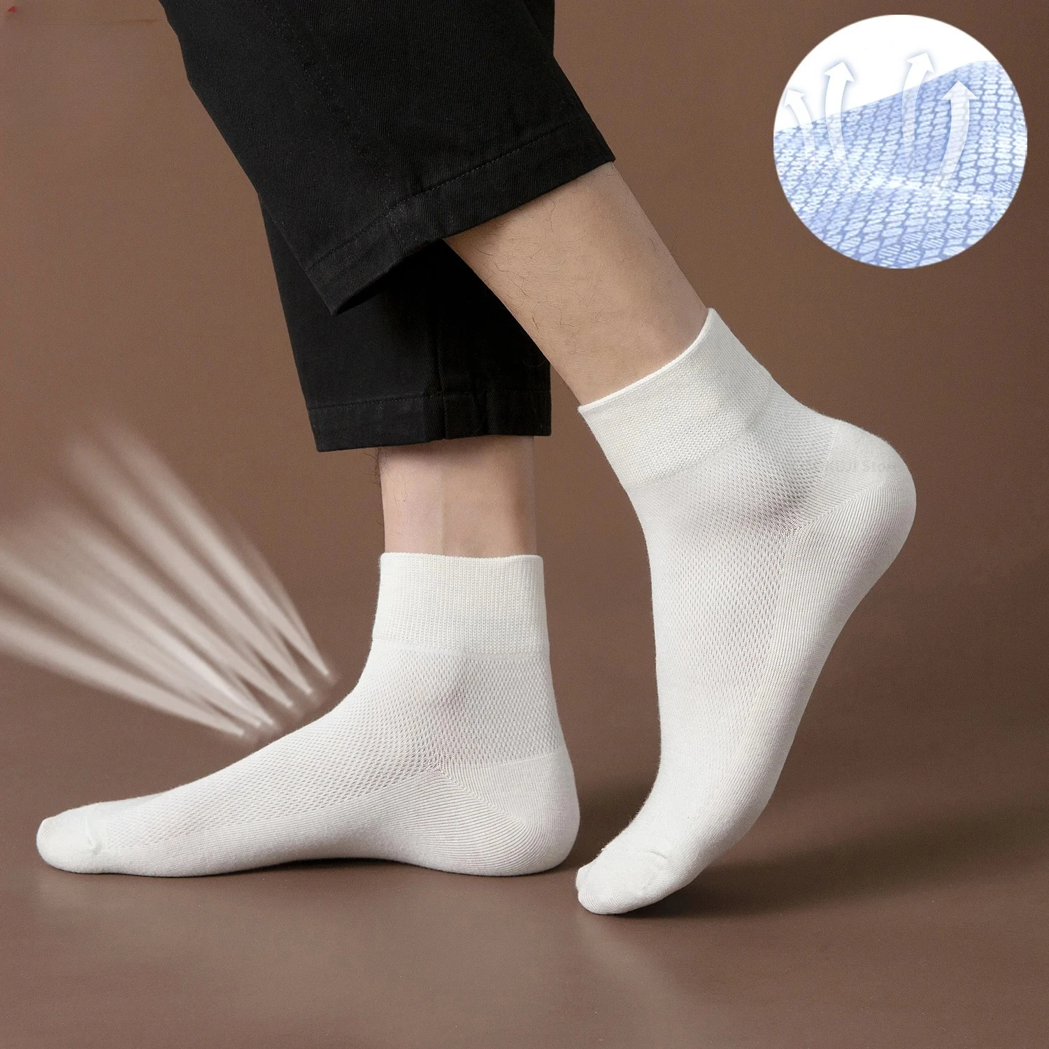 New 5 Pairs/Multiple New Men's Cotton Socks New Black Business Men's Socks Soft and Breathable Autumn Summer Men's White