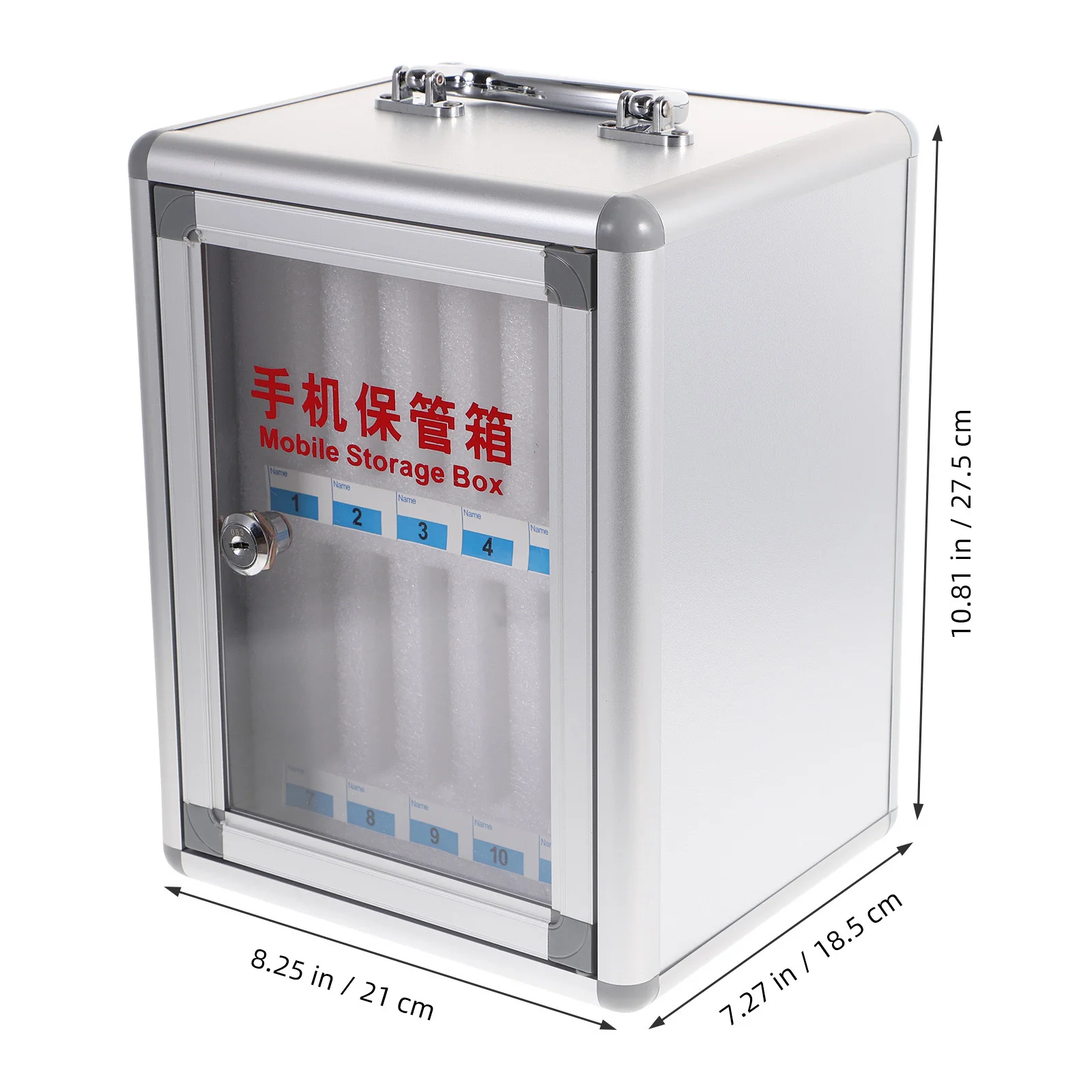 Mobile Phone Storage Cabinet Aluminum Alloy Waterproof Wall-Mounted 12 Slots Box For Classroom Office Factory School Use