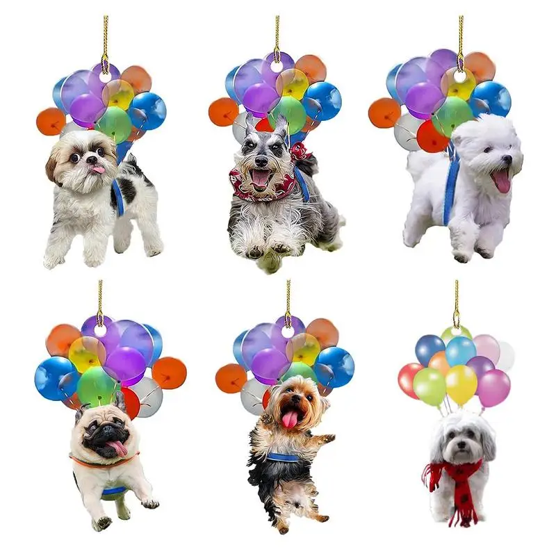 

Colorful Balloon Puppy Car Pendant Creative Vehicles Cute Dog Ornament Automobiles Rearview Mirror Hanging Decor car accessories