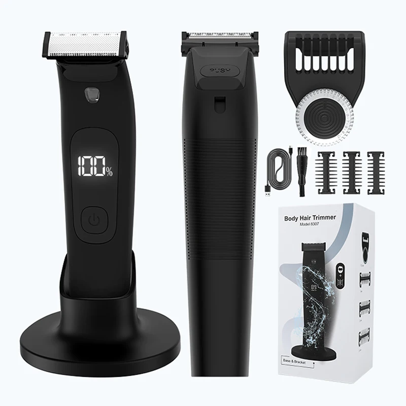 Electric Beard Trimmer Razor for Men Trim, Edge Shave Wet or Dry with Waterproof Design – Adjustable Guard Body Hair Trimmer