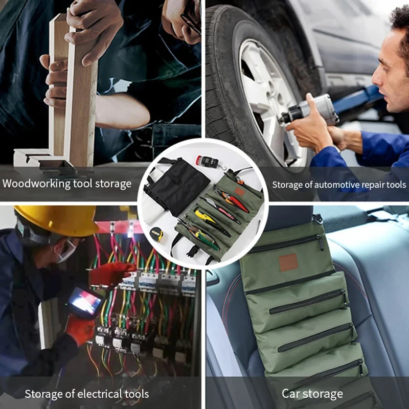 Multi-Purpose Roll Up Tool Bag Capacity Large Thickened Organizer Hand Tool Kit Abrasion Resistant Waterproof Storage Tool Kit