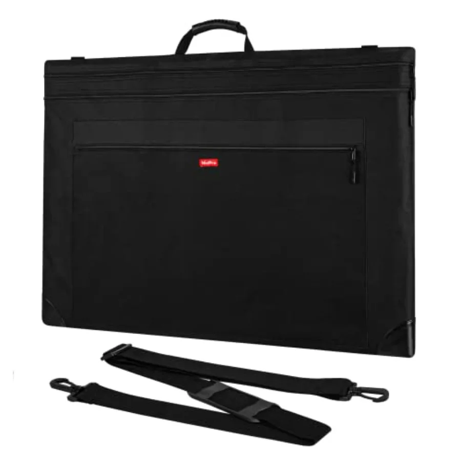 

Lightweight Art Portfolio Bag 24x36 Inches Black Canvas Case with Detachable Shoulder Strap and Leather Corners for Protecting