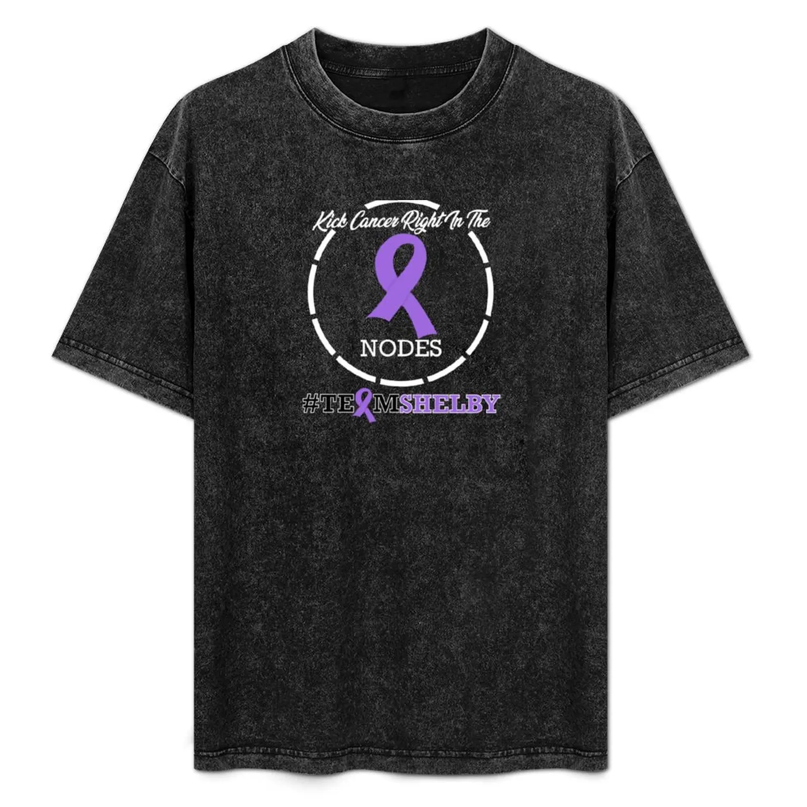 

#TEAMSHELBY Kick Cancer Right In the Nodes T-Shirt Big Size Short Sleeve Casual Top