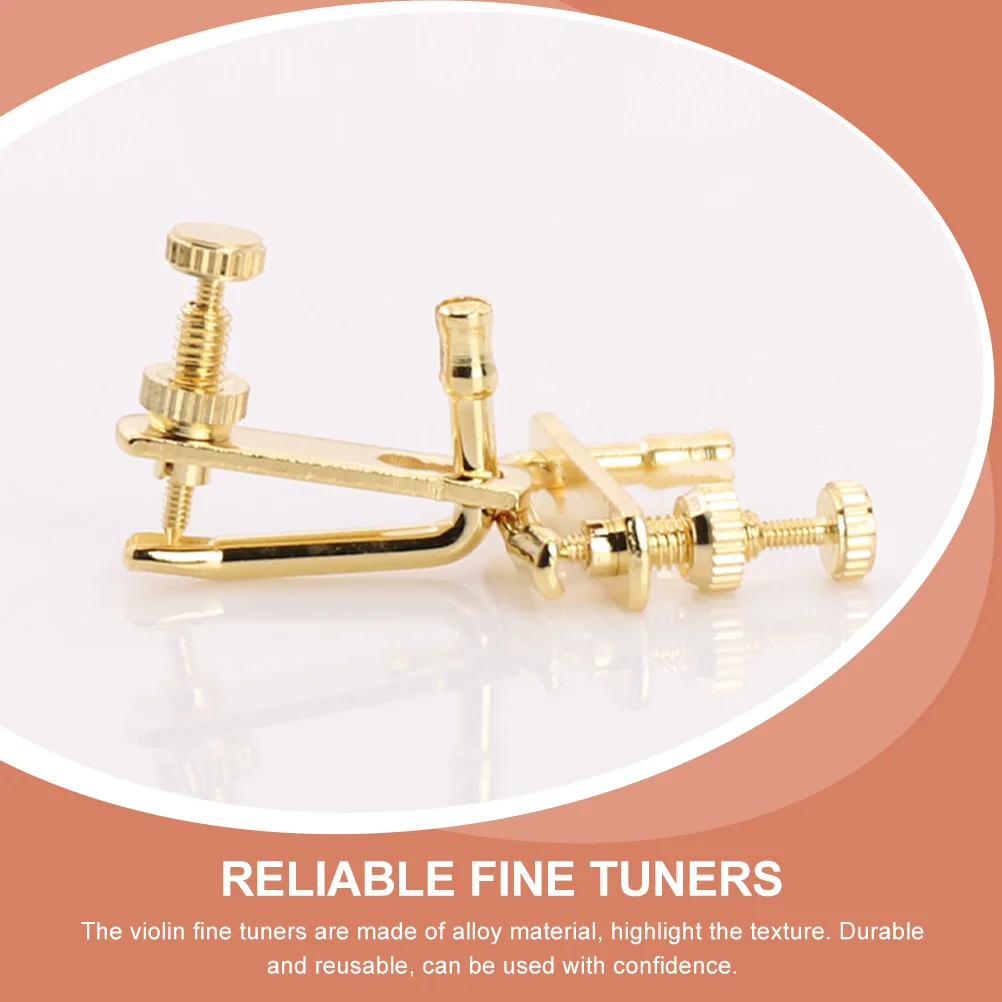 

4 Pcs Violin Trimmer Clip on Tuner for Tuners Musical Instruments Finetuner Tailpiece Regulator Metal