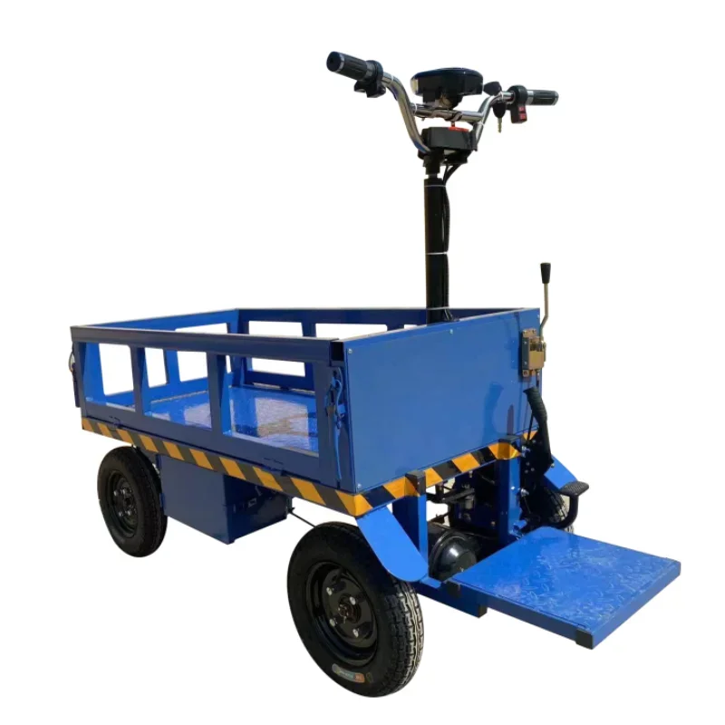 Electric four-wheel flat car Shop car Electric Trolley Warehouse cargo Flatbed trolley