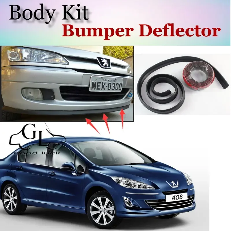Labios deflectores de labio de parachoques para Peugeot 406, 407, 408, 508, falda de alerón delantero para ventiladores TopGear, ajuste de vista de coche/Kit de carrocería/tira