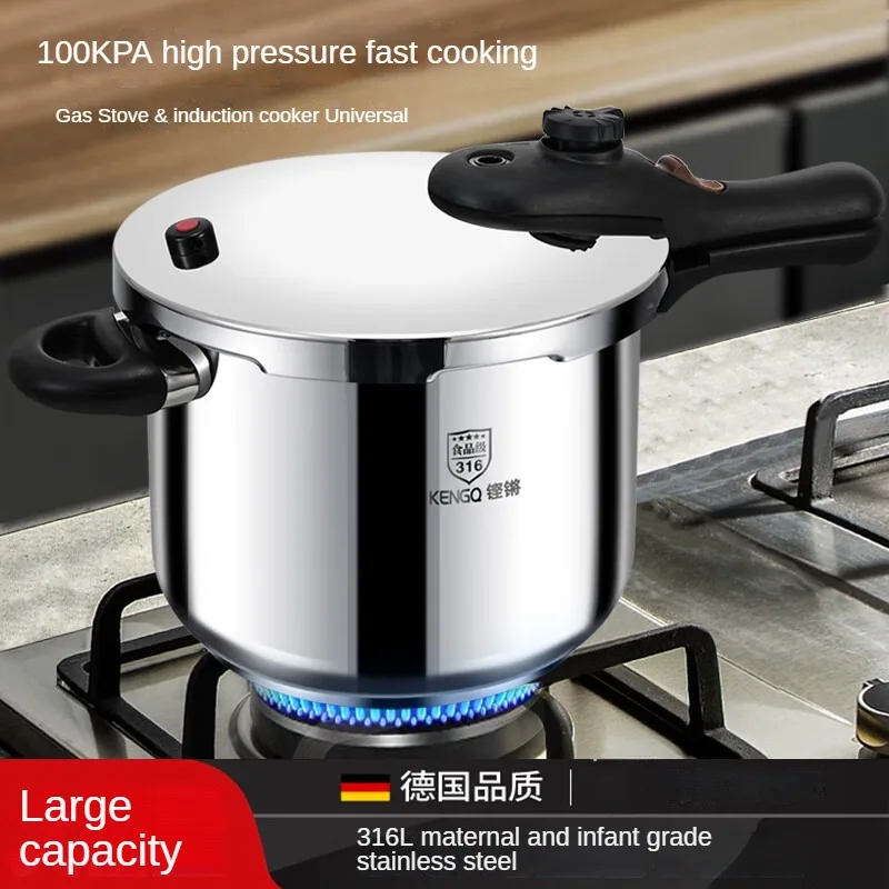 316 Stainless Steel Cooker for Home and Restaurant Use with Pressure Cooking and Stewing Functions on Gas and Electric Stovetops