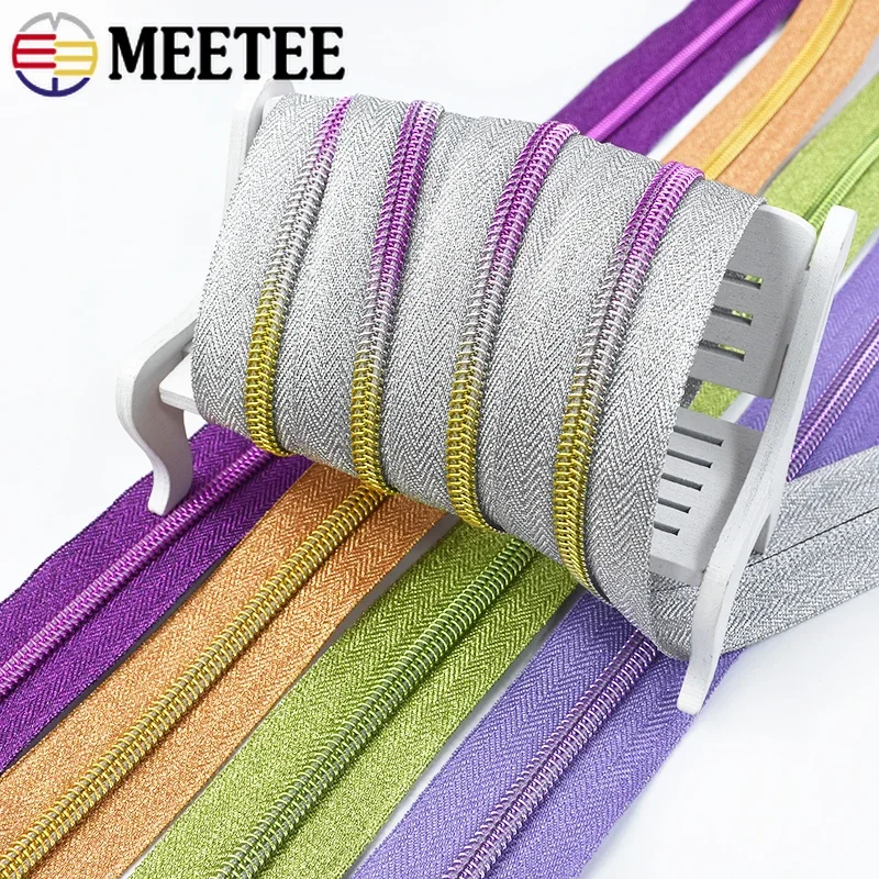 1/2/3/5M 5# Zipper for Sewing Bag Down Jacket Nylon Zippers Tapes By The Meter Coil Roll Zip Repair Kit DIY Garment Accessories