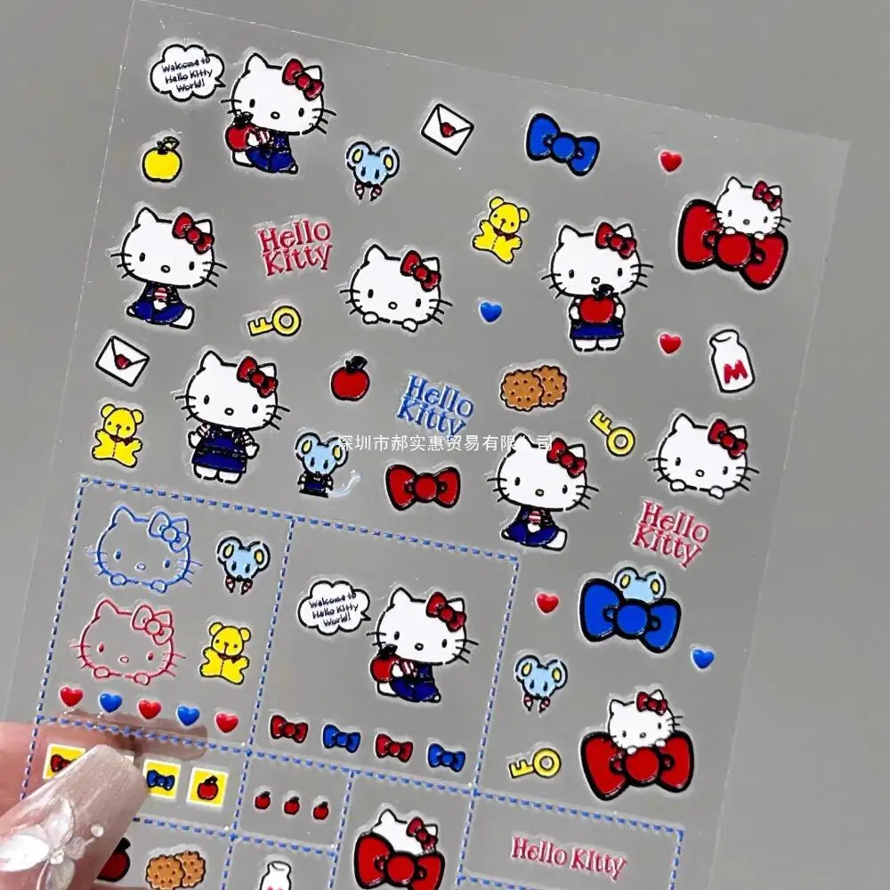 

Hello Kitty милые креативные кавайные наклейки для ногтей праздничный подарок индивидуальные аниме окружающие мультяшные декоративные наклейки оптом