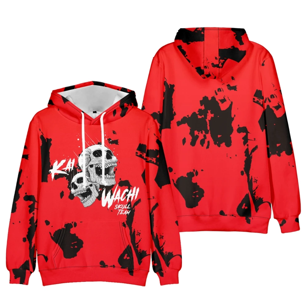 Kai Wachi-Hoodie de manga comprida unisex Tie Dye, moletom masculino, streetwear feminino, roupas 3D, Skins Tour, equipe de caveira, Harajuku