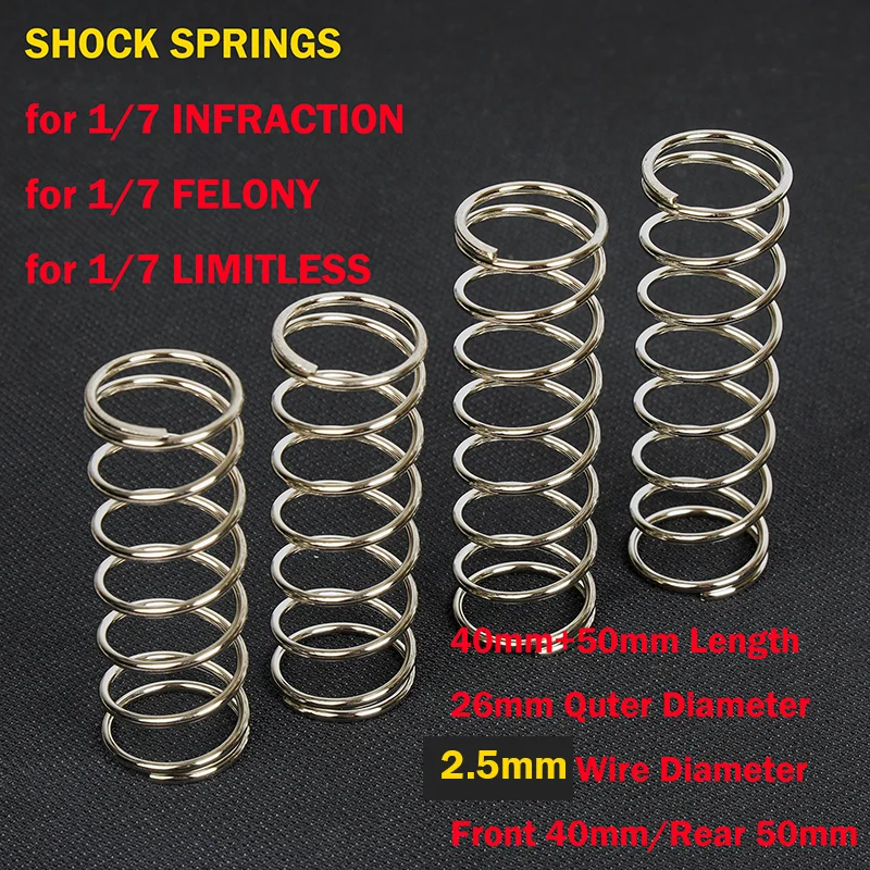 Metalen Lente Schokdemper voor 1/8 ARRMA 6S 4S RC MOJAVE TYPHON KRATON OUTCAST BIG ROCK FIRETEAM INFRACTION LIMITLESS Auto