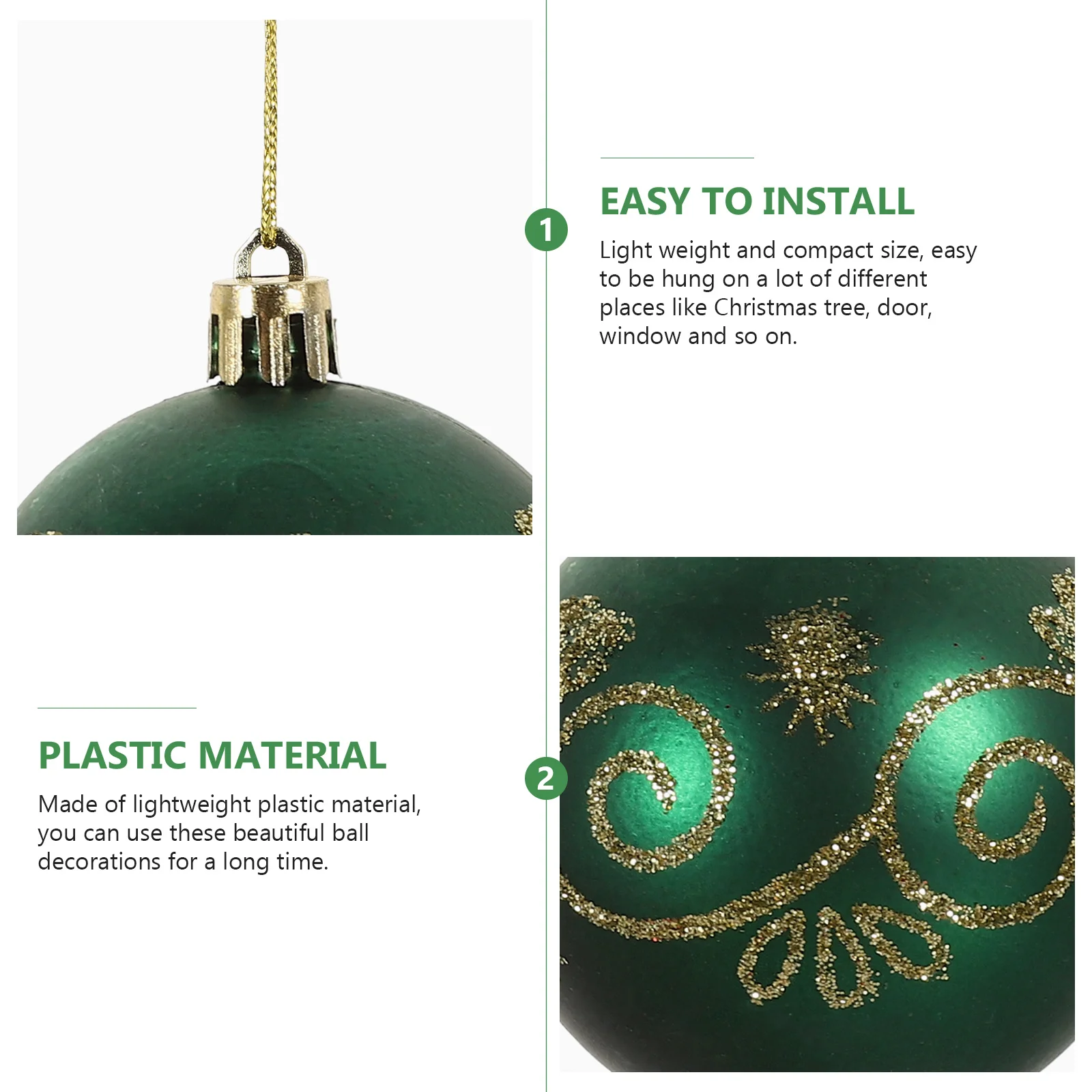

44 Pcs Christmas Ball Pendant Hanging Ornament Supplies Tree Decorations Decorative Ornaments for Xmas