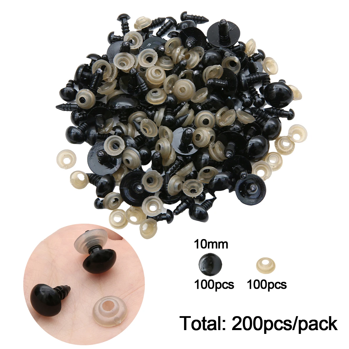 12-460 stuks 5-30mm Zwarte Plastic Veiligheidsogen Multi-Size Geschikt voor DIY Haakwerk Dierenogen Ambachtelijke Decoratie Accessoires