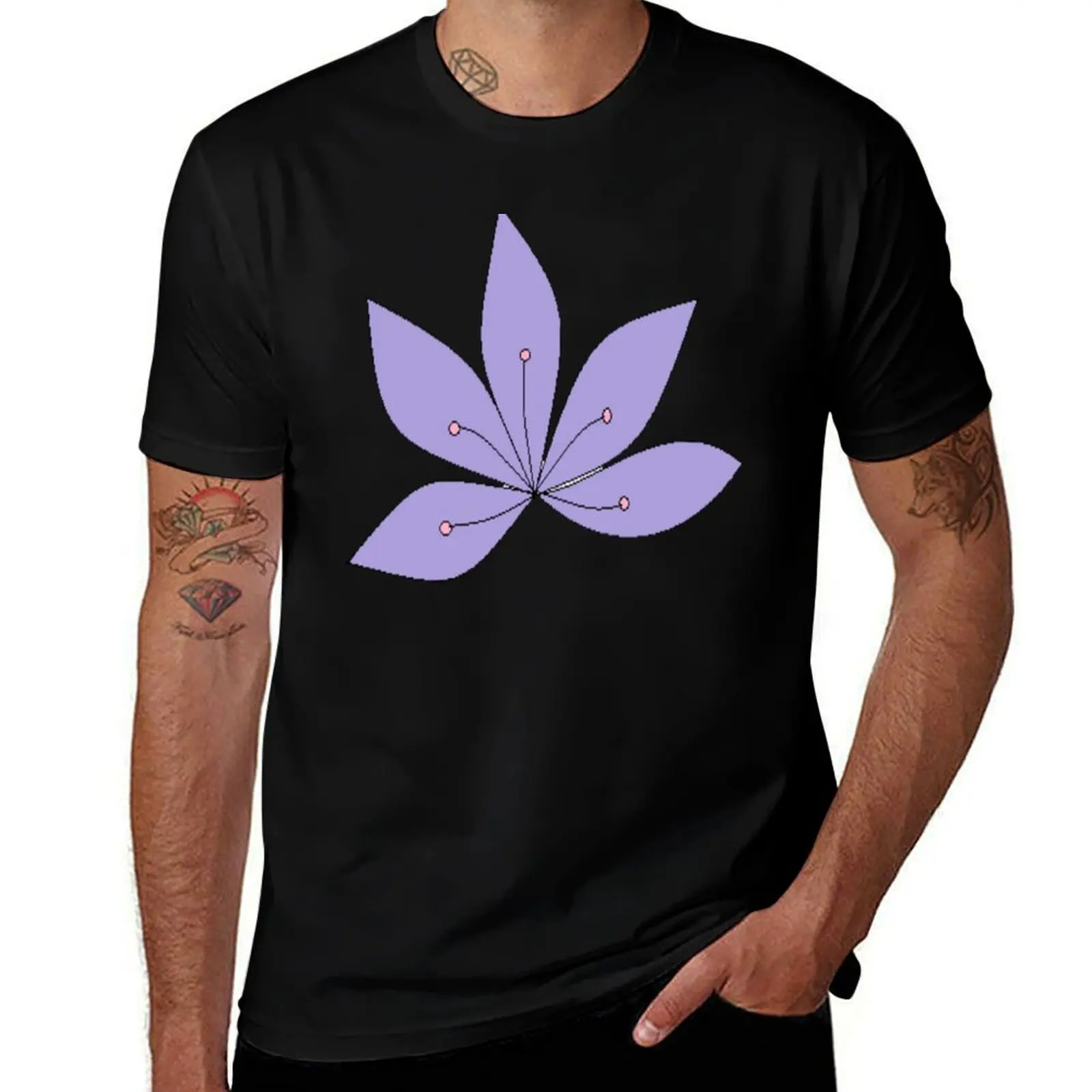 

Beautiful purple flower pattern T-Shirt t shirts for man graphic cars t shirt man cotton