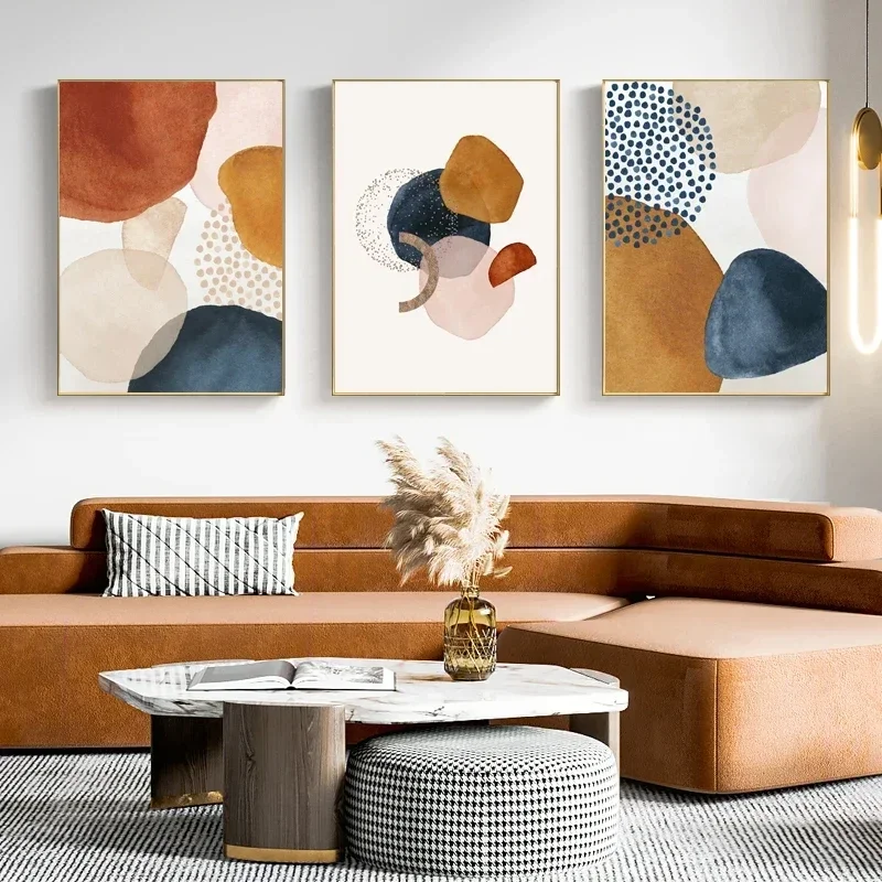 Geometrische Linie Morandi Aquarell Leinwand Malerei Drucke und Poster abstrakte Wandkunst Bilder für Wohnzimmer Home Decor
