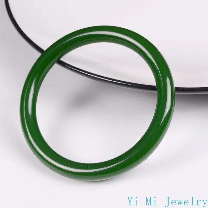 

Hetian Jade Bracelet Ladies Spinach Green Jasper Round Exquisite Thin Bracelet Jewelry Jade Bangle Bangles for Women