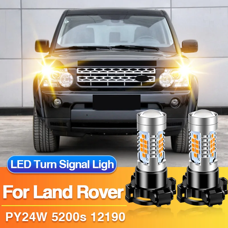 2×PY24W LED Front Turn Signal Light PY24WSV for Land Rover Discovery 4 LR4/Range Rover Sport, Indicator Blub Canbus No Error 12V