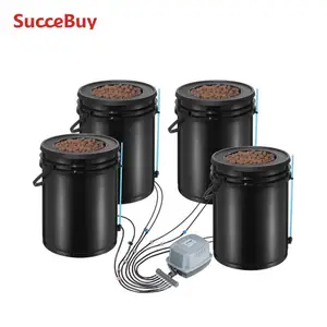 SucceBuy DWC Hydroponics Grow System Sistem Pertumbuhan Hidroponik dengan Kit Tetes Atas Ember 5 Galon Kultur Air Dalam dengan Pompa Udara 10 dwc penjualan terbaik - №