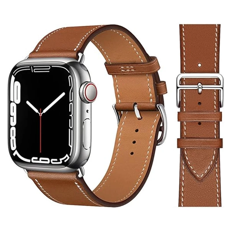 Кожаный ремешок для Apple watch series 9 7 8 6 5 4 SE, браслет для iWatch series, ultra Single Tour, 45 мм 44 мм 49 мм 42 мм 41 мм 40 мм