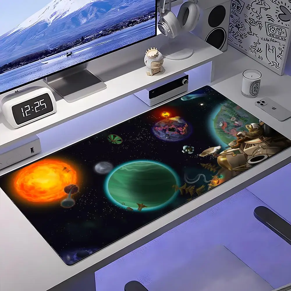 

Игровой коврик для мыши O-Outer Wilds, большой противоскользящий резиновый игровой коврик для мыши, прочный настольный коврик с толстым краем шва, подходит для офиса и Gam