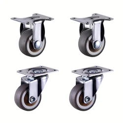 4 Pcs 2 inch Furniture Castor Heavy Duty Caster Wheels Soft Rubber Universal Wheel Swivel Caster For Trolley Kitchen Cabinet